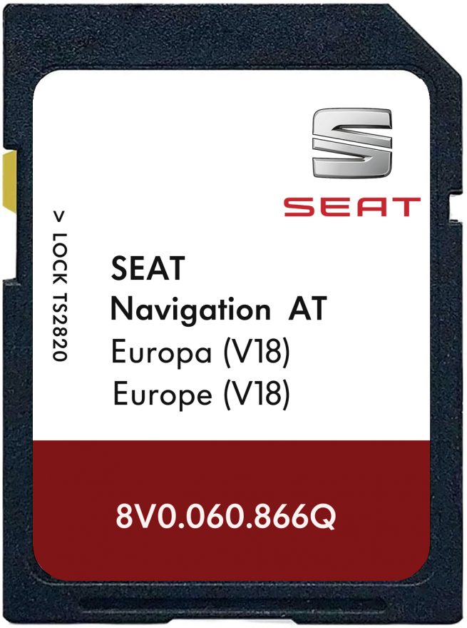 SEAT Navigation AT MIB1 V18 SD-karten 2023 Europa 16GB | Teilenummer: 8V0060866Q